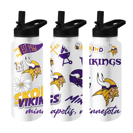 Logo Brands Minnesota Vikings 34oz Native Quencher Bottle 618-S34QB-63